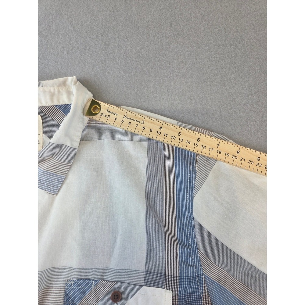 Levis Men's Blue White Plaid Long Sleeve Button Down Shirt XL Casual Lightweight - Picture 4 of 12